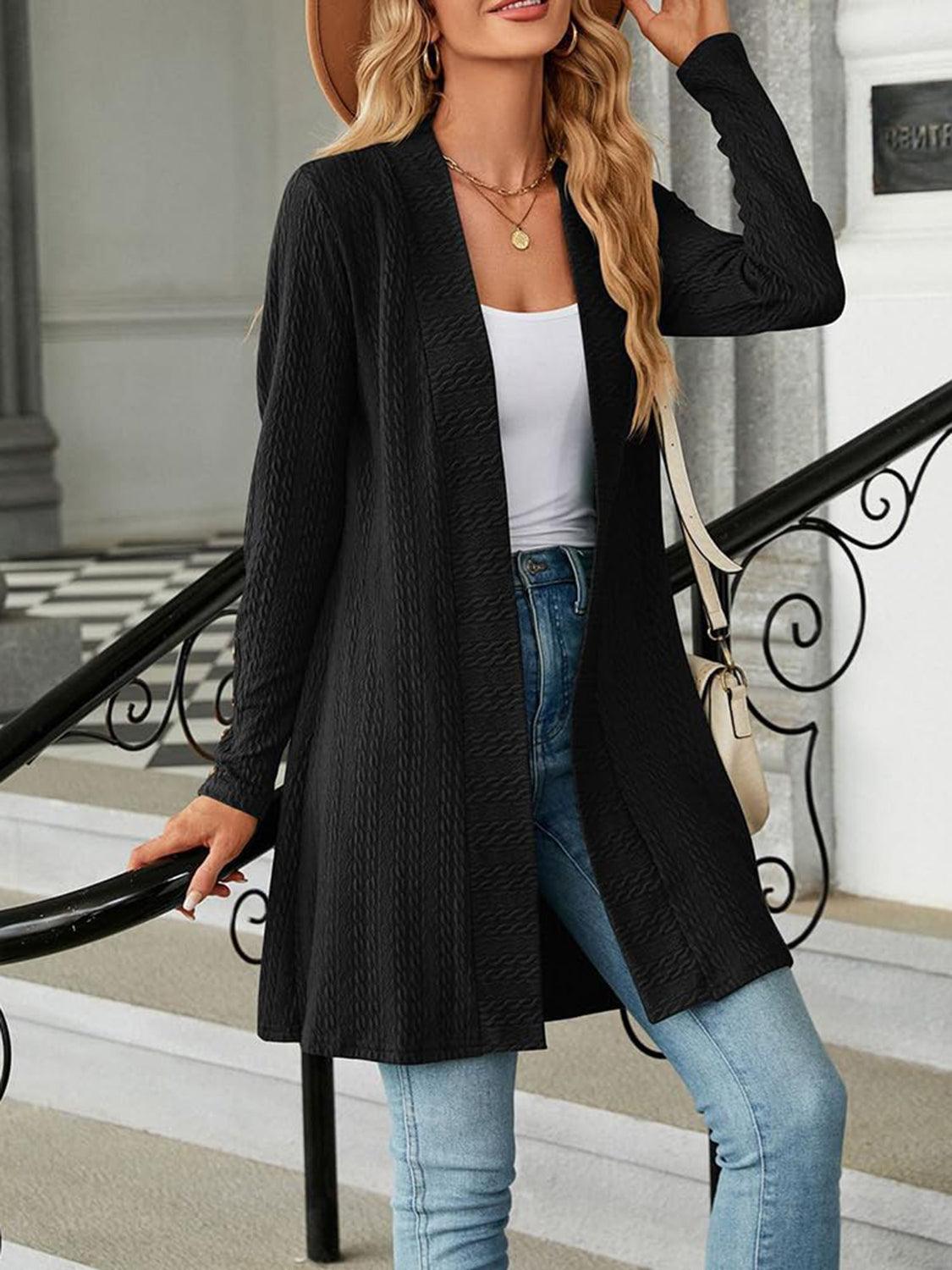 Open Front Long Sleeve Cardigan Carauana Store