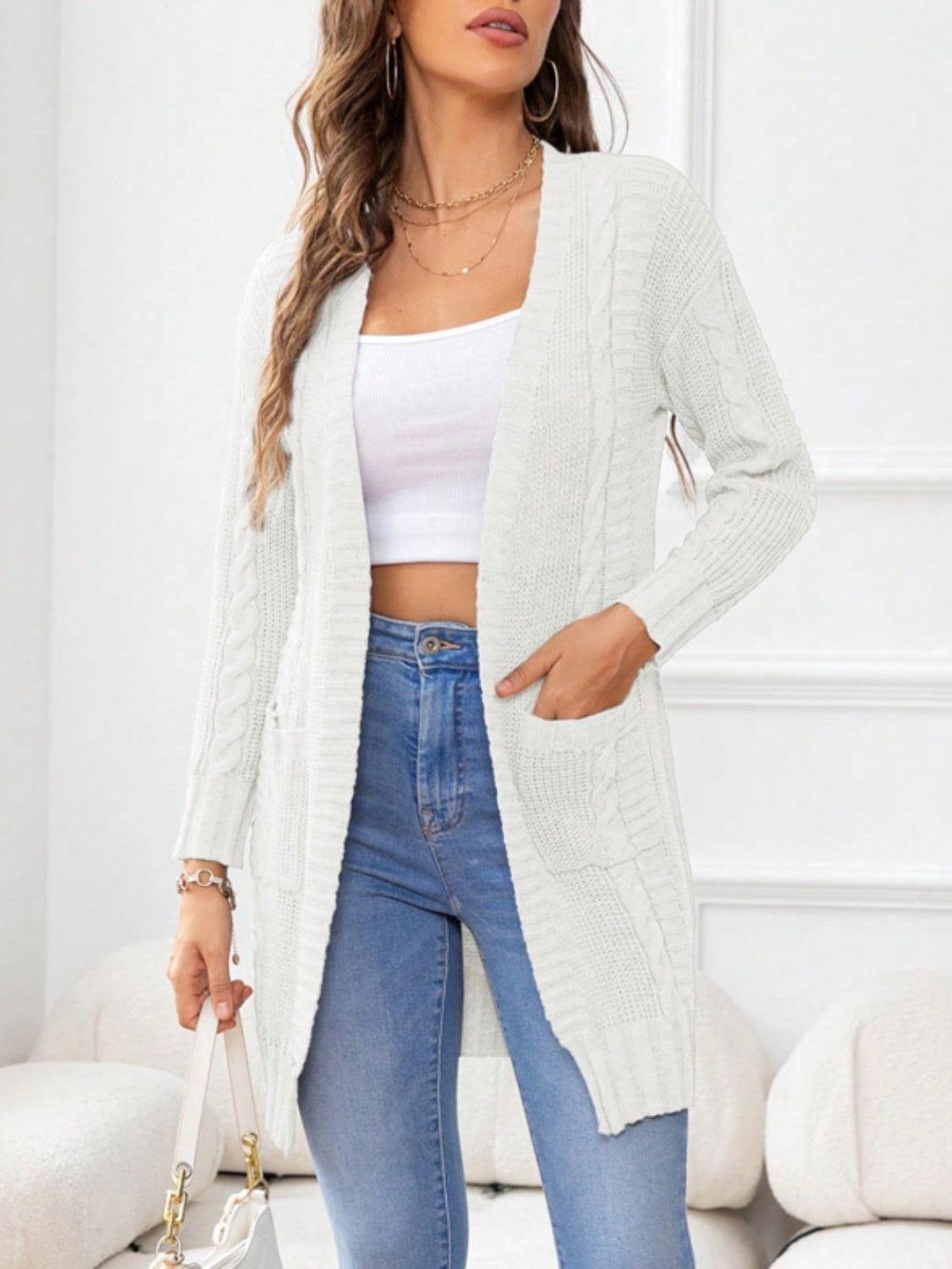 Open Front Long Sleeve Cardigan Carauana Store