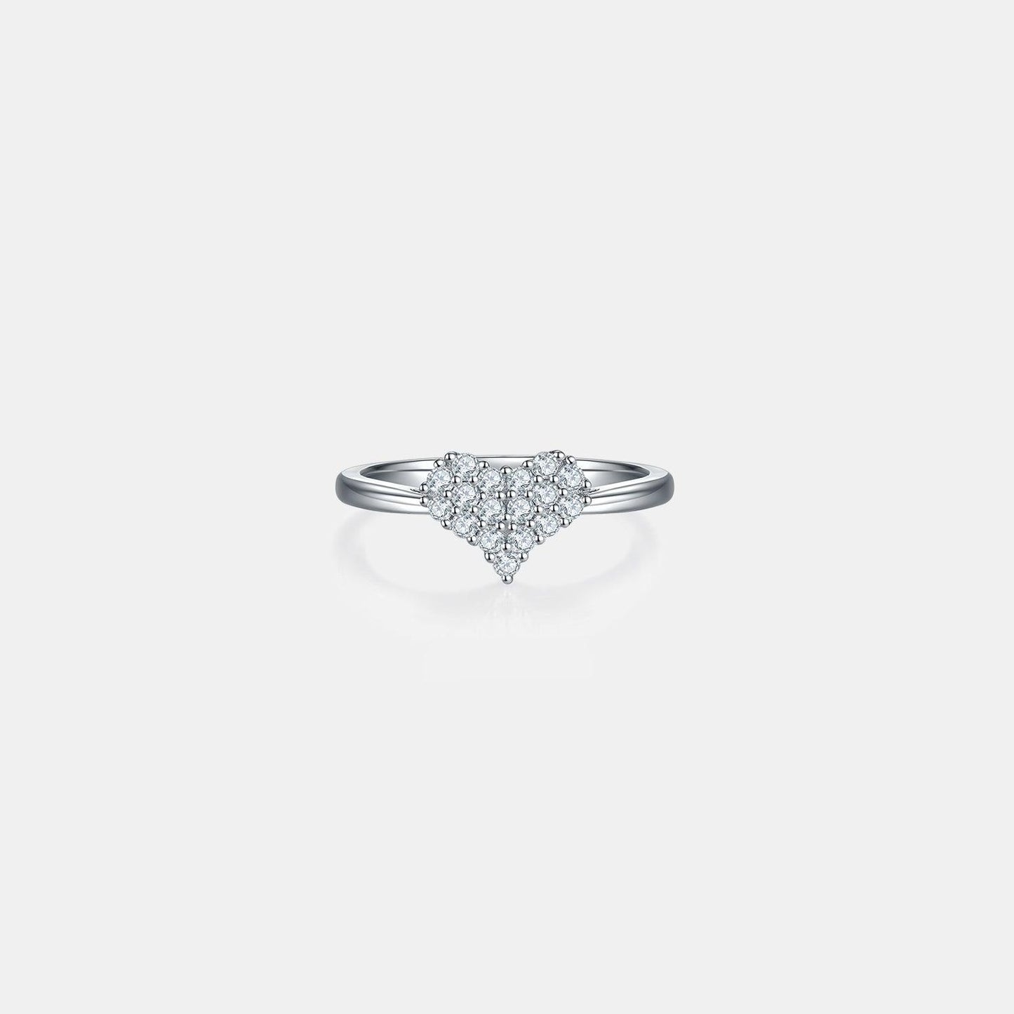 Moissanite 925 Sterling Silver Heart Ring Carauana Store