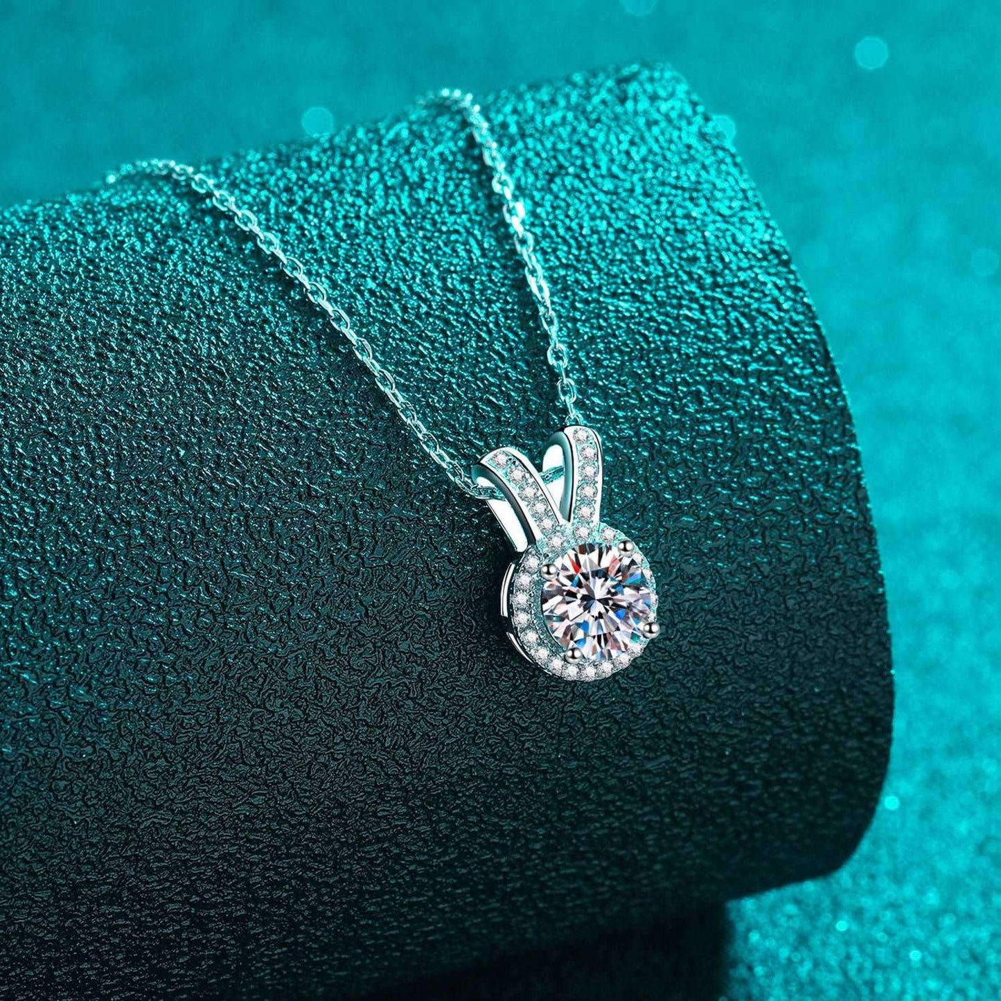1 Carat Moissanite Rabbit Ears Shape Pendant Necklace Carauana Store