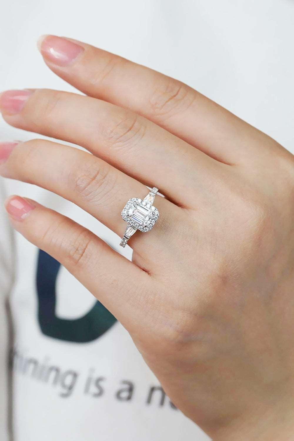 1 Carat Moissanite Geometric 925 Sterling Silver Ring Carauana Store