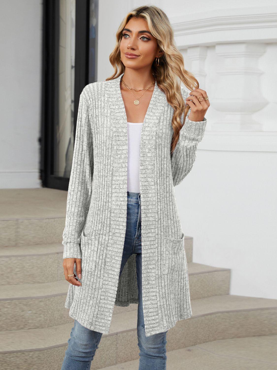 Open Front Long Sleeve Cardigan Carauana Store