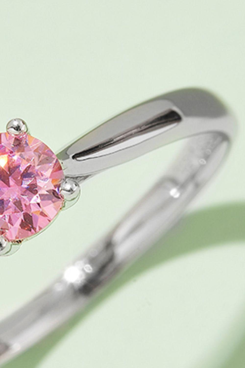 Moissanite Contrast 925 Sterling Silver Solitaire Ring Carauana Store