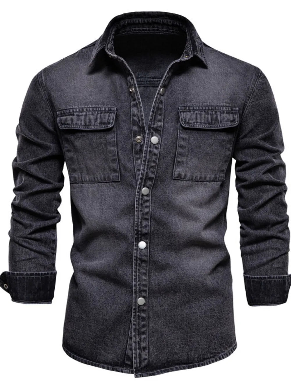 Men's Button Down Chest Pocket Denim Jacket Carauana Store