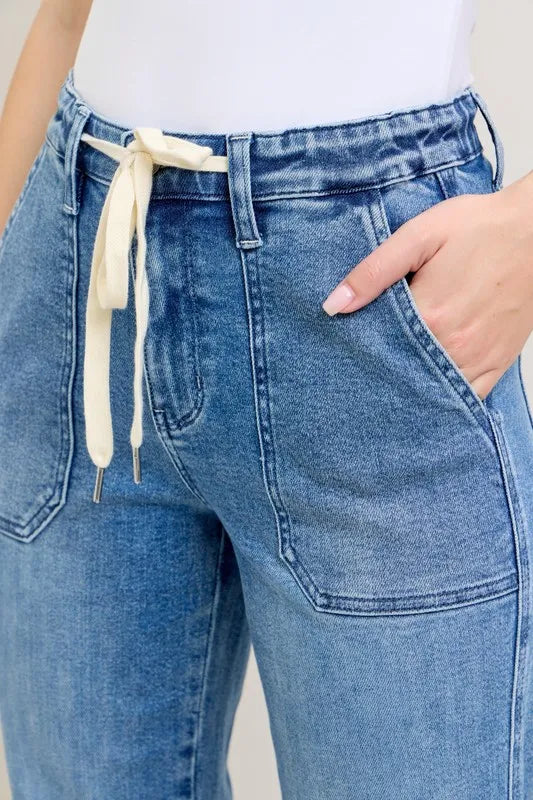 Judy Blue Full Size High Waist Denim Jogger Plus Size Carauana Store