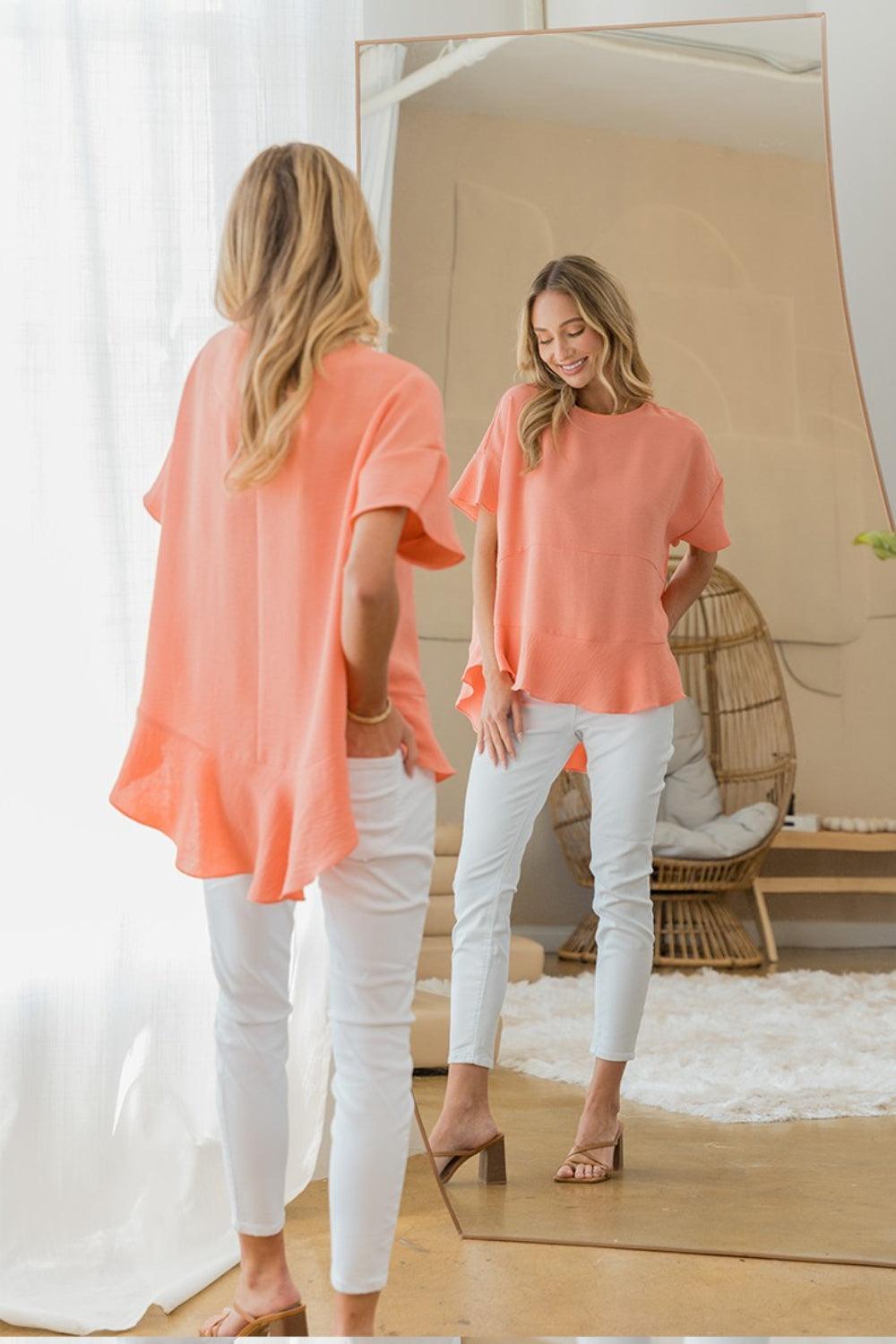 Sew In Love Round Neck Ruffled Top Carauana Store