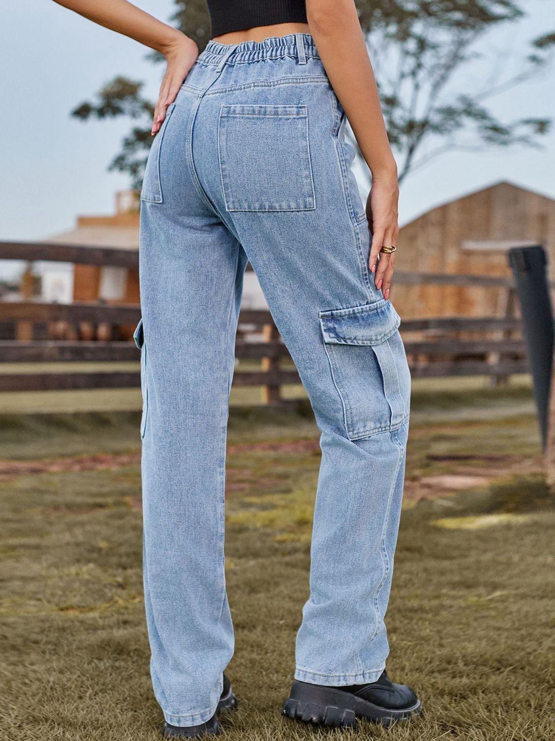 High Waist Cargo Jeans Carauana Store