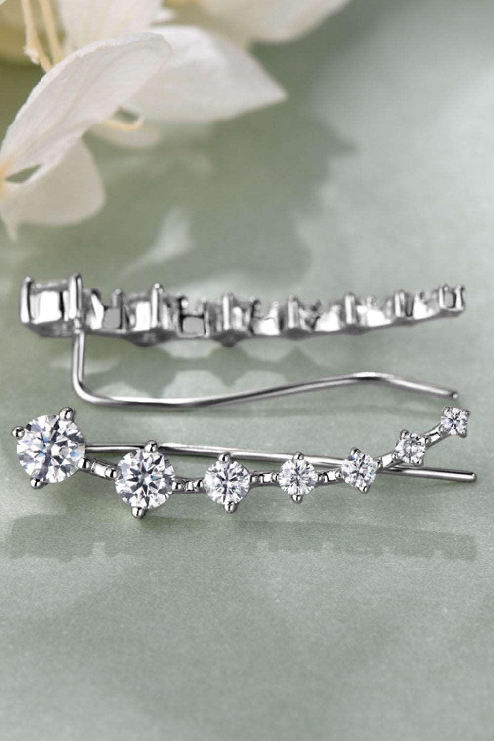 1.9 Carat Moissanite 925 Sterling Silver Earrings Carauana Store