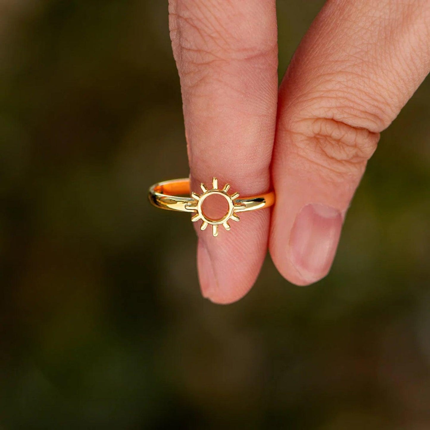 Sun Shape 18K Gold-Plated Ring Carauana Store