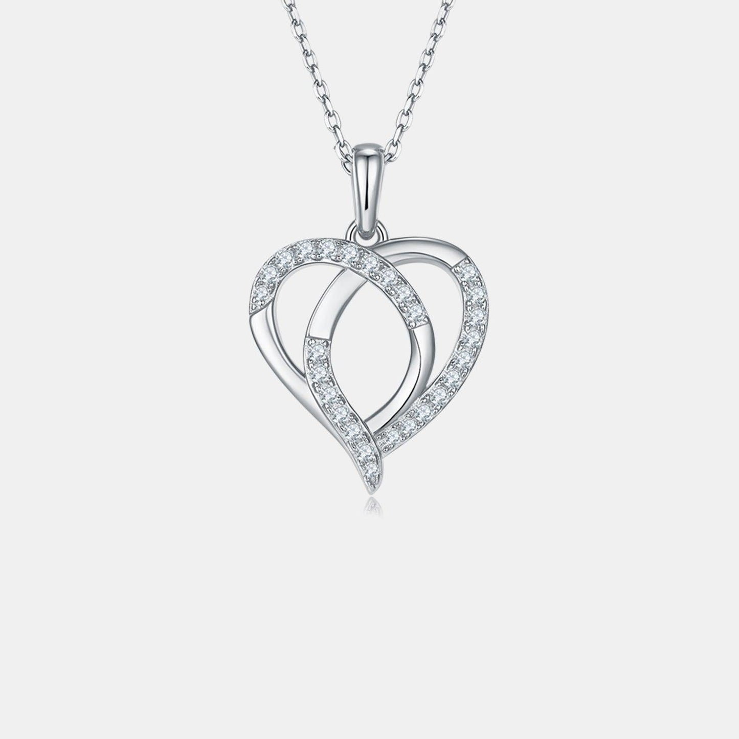 Moissanite 925 Sterling Silver Heart Shape Necklace Carauana Store