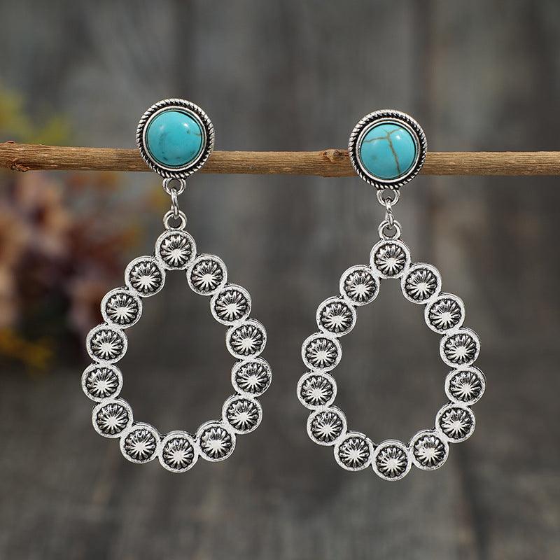 Artificial Turquoise Teardrop Earrings Carauana Store