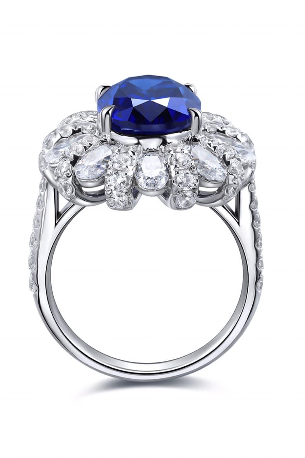 5 Carat Lab-Grown Sapphire Flower Shape Ring Carauana Store