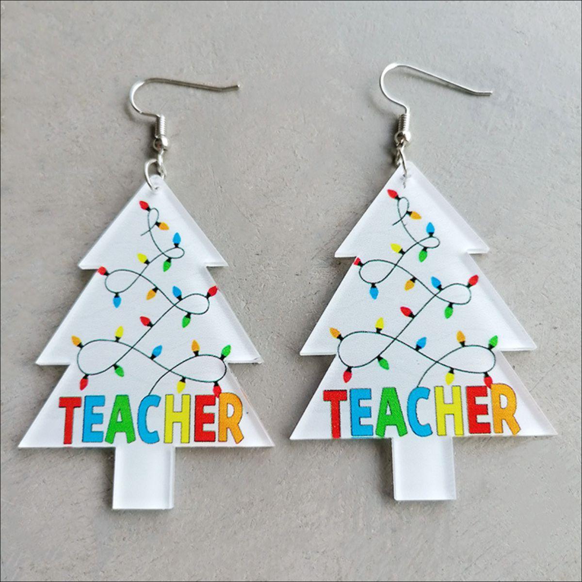 Christmas Themed Acrylic Dangle Earrings Carauana Store