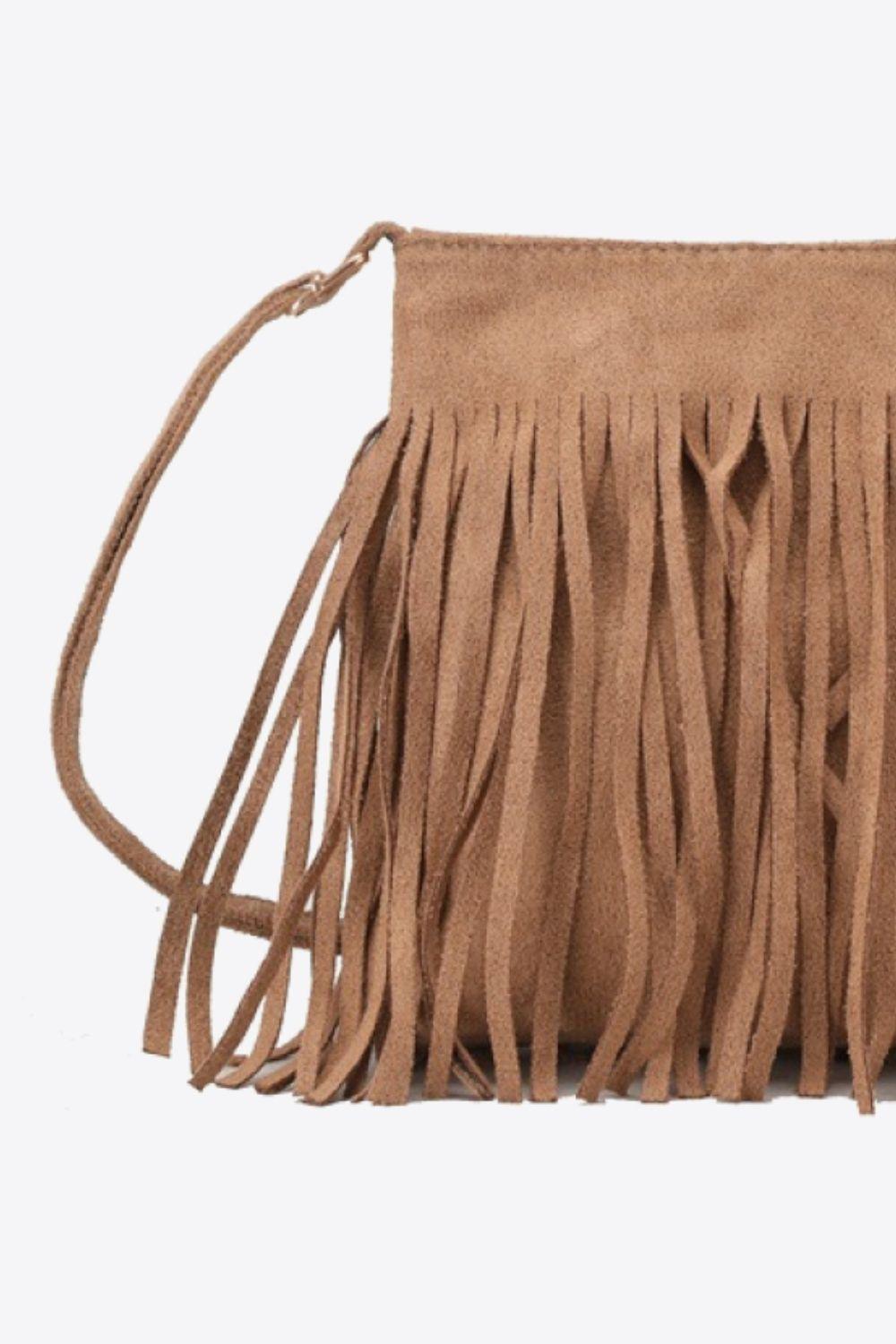 Adored PU Leather Crossbody Bag with Fringe Carauana Store