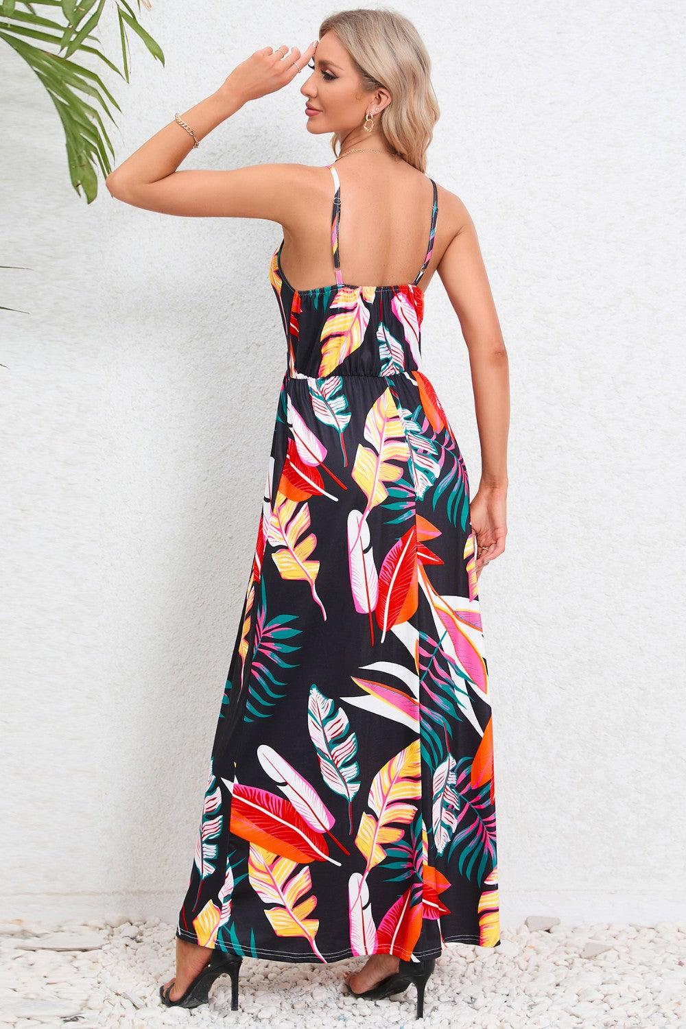 Printed Surplice Maxi Cami Dress Carauana Store