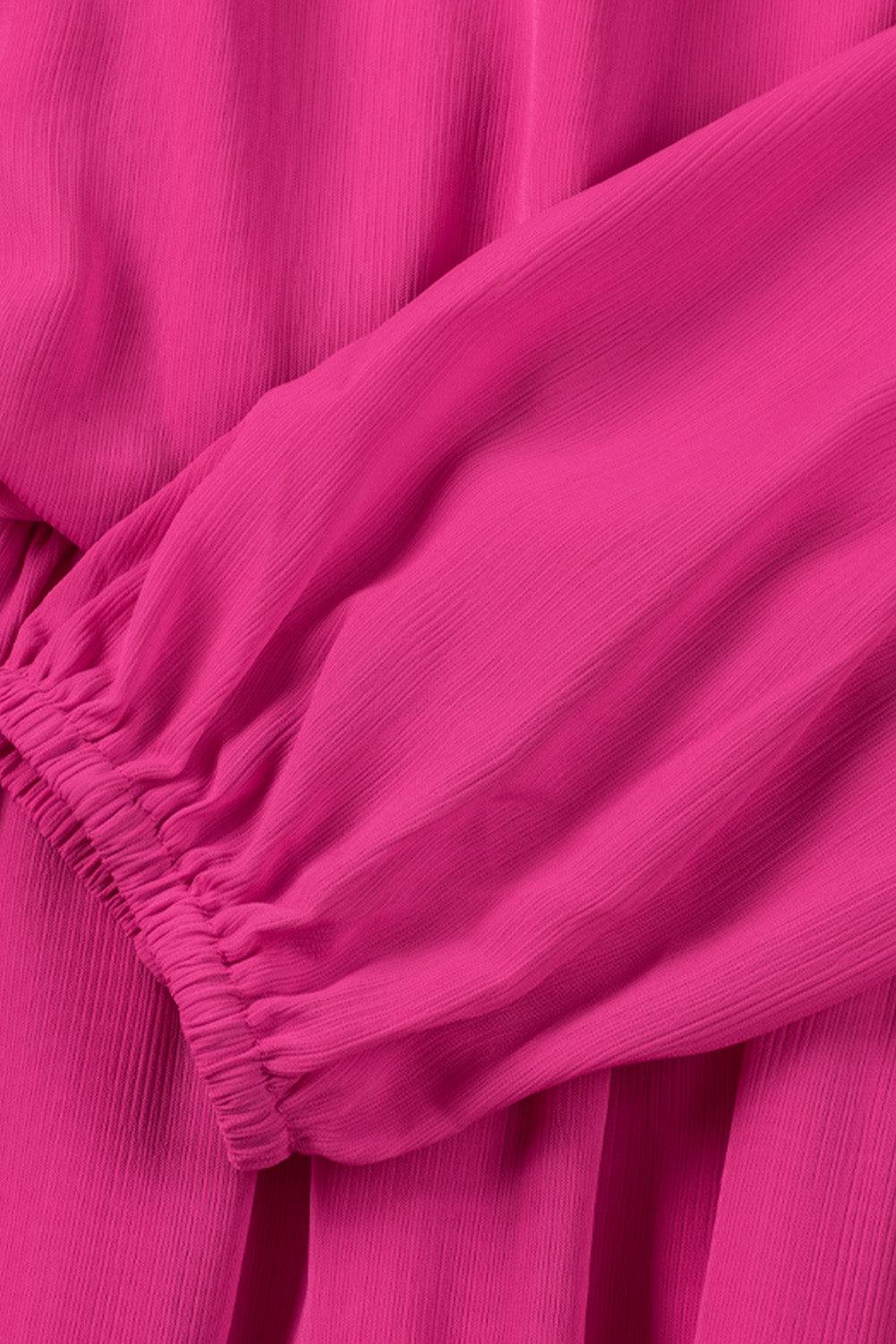 Frill Tie Neck Balloon Sleeve Dress Carauana Store