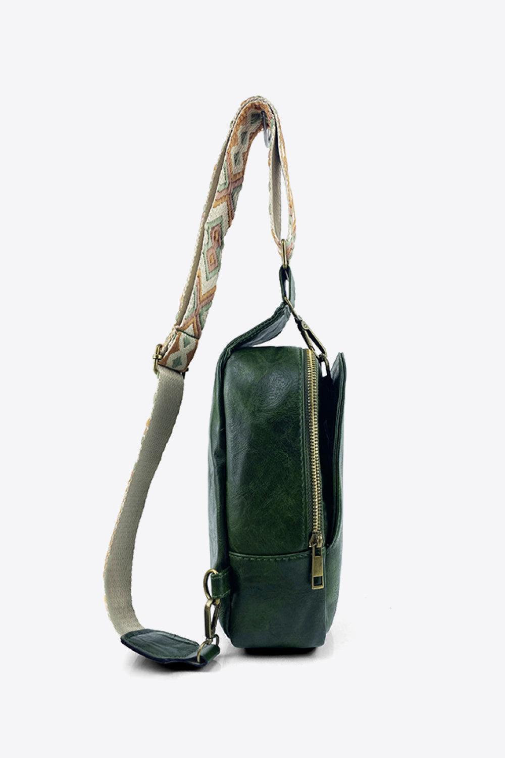 Random Pattern Adjustable Strap PU Leather Sling Bag Carauana Store