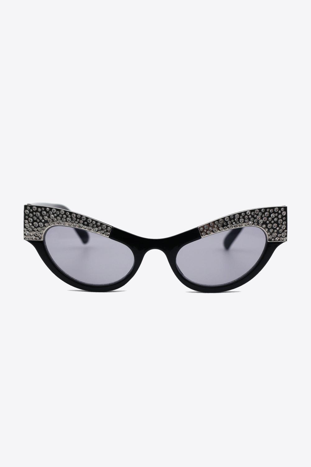 UV400 Rhinestone Trim Cat-Eye Sunglasses Carauana Store