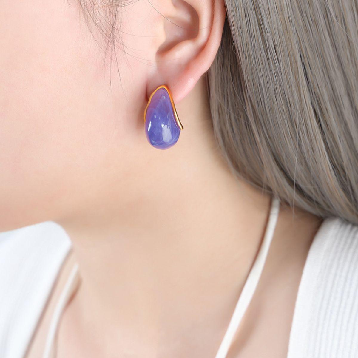 Resin Teardrop Earrings Carauana Store