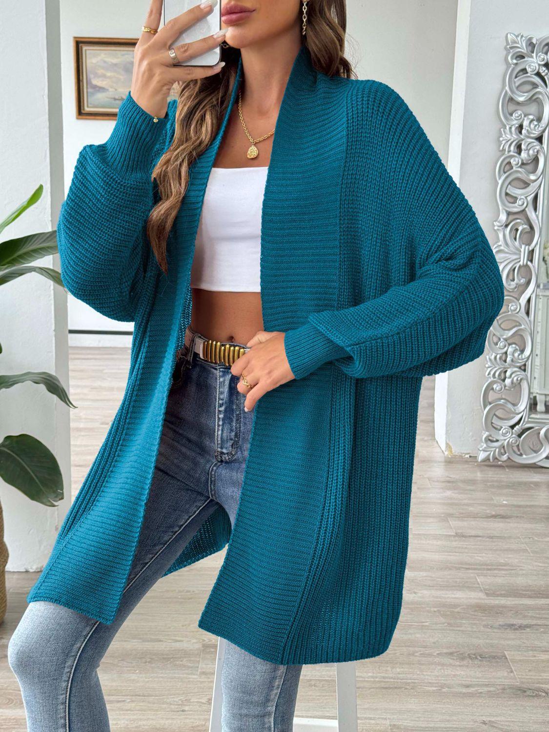 Open Front Long Sleeve Cardigan Carauana Store