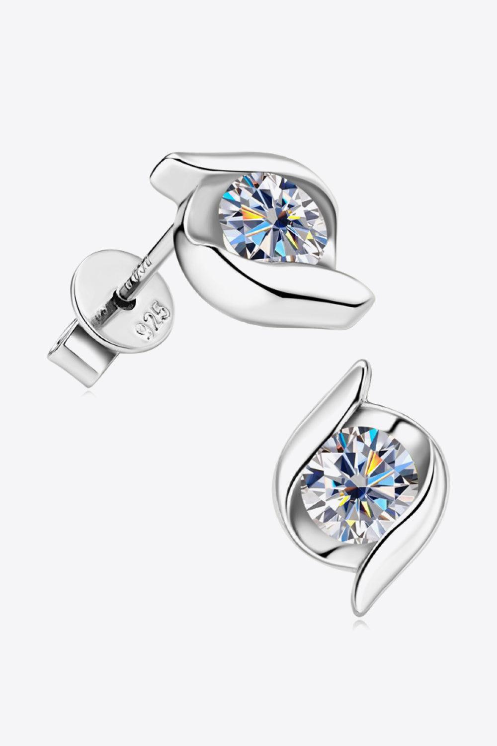 1 Carat Moissanite 925 Sterling Silver Stud Earrings Carauana Store