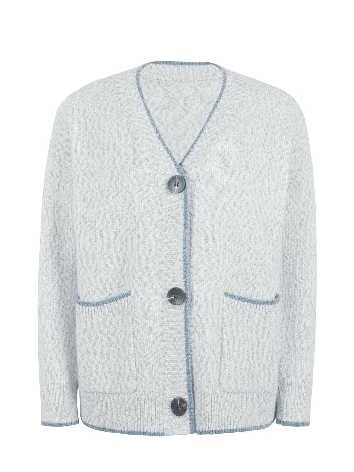 Button Down V-Neck Cardigan with Pockets Carauana Store