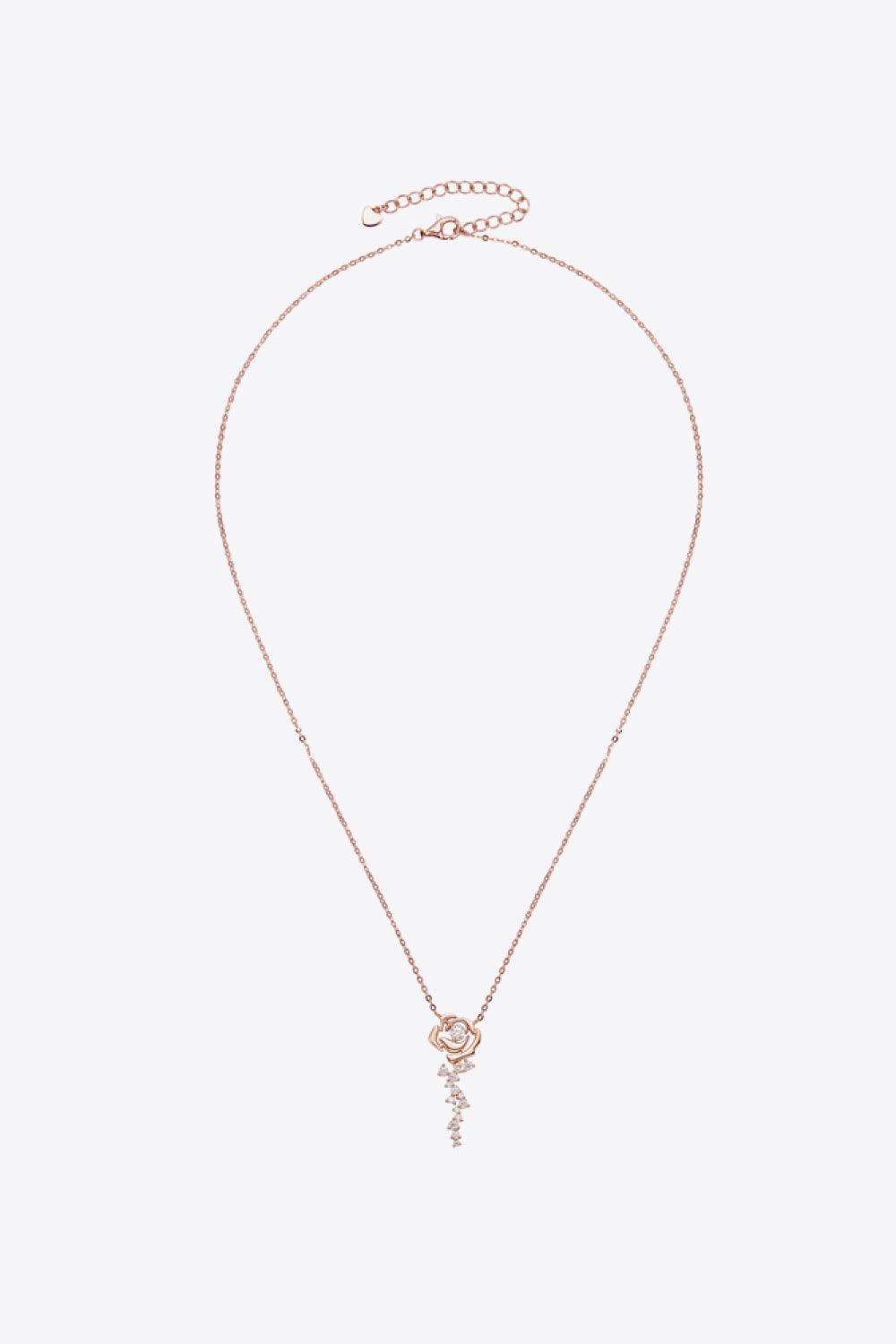 925 Sterling Silver 18K Rose Gold-Plated Pendant Necklace Carauana Store
