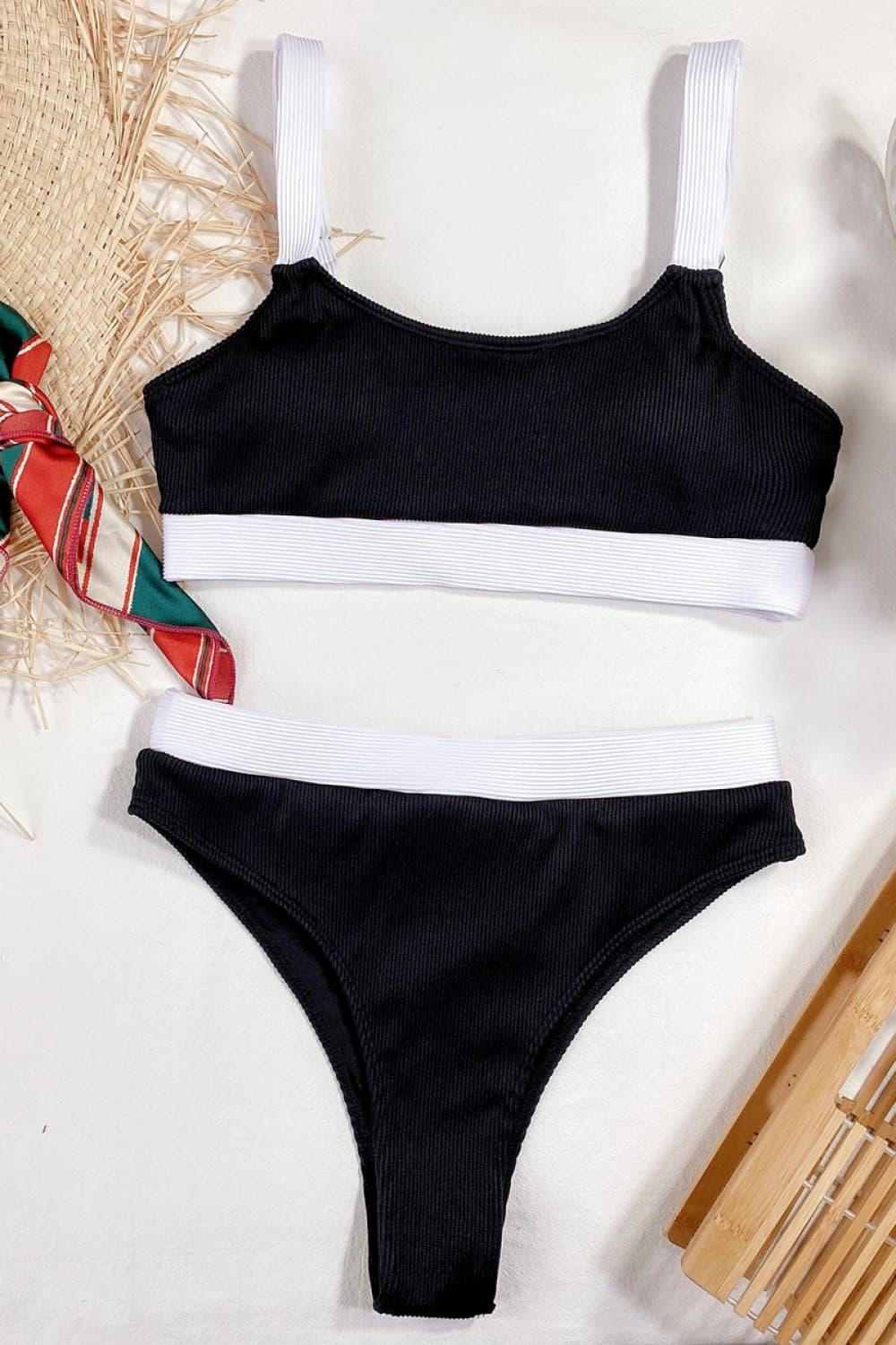 Color Block Scoop Neck Bikini Set Carauana Store