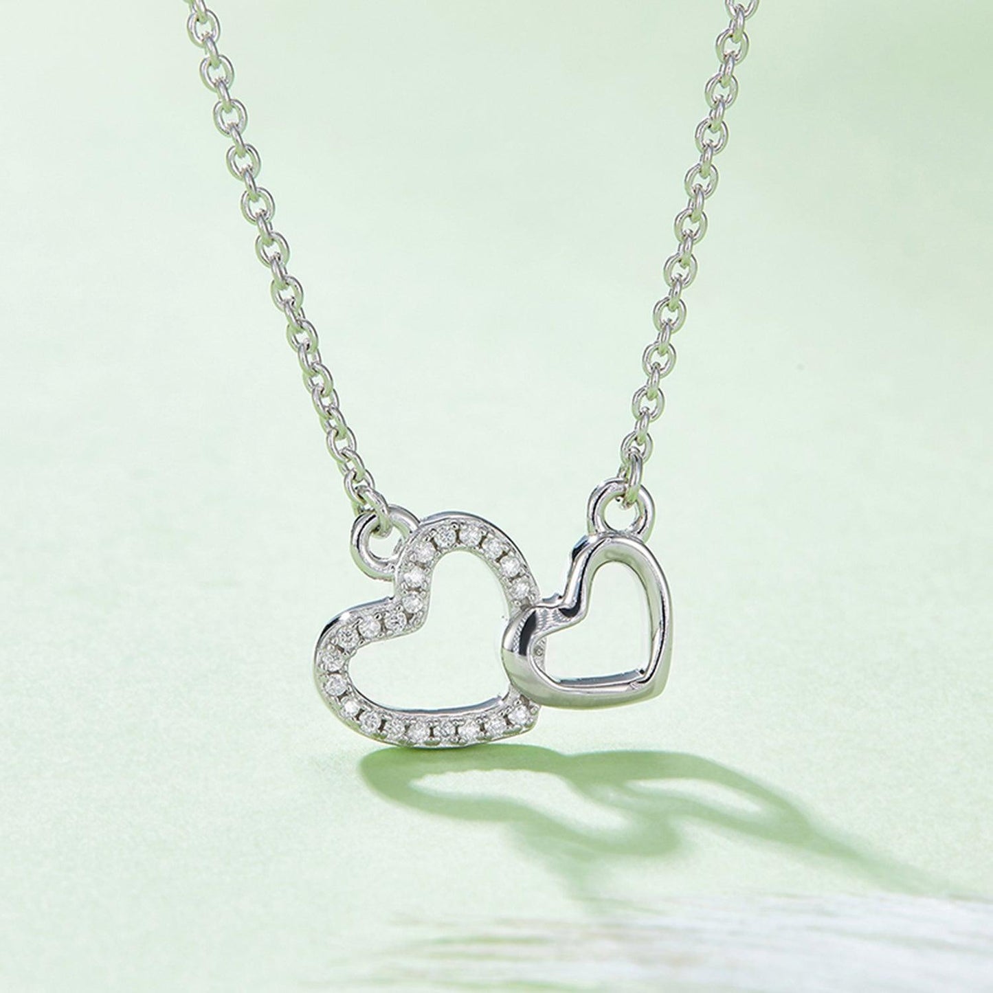 Moissanite 925 Sterling Silver Heart Necklace Carauana Store