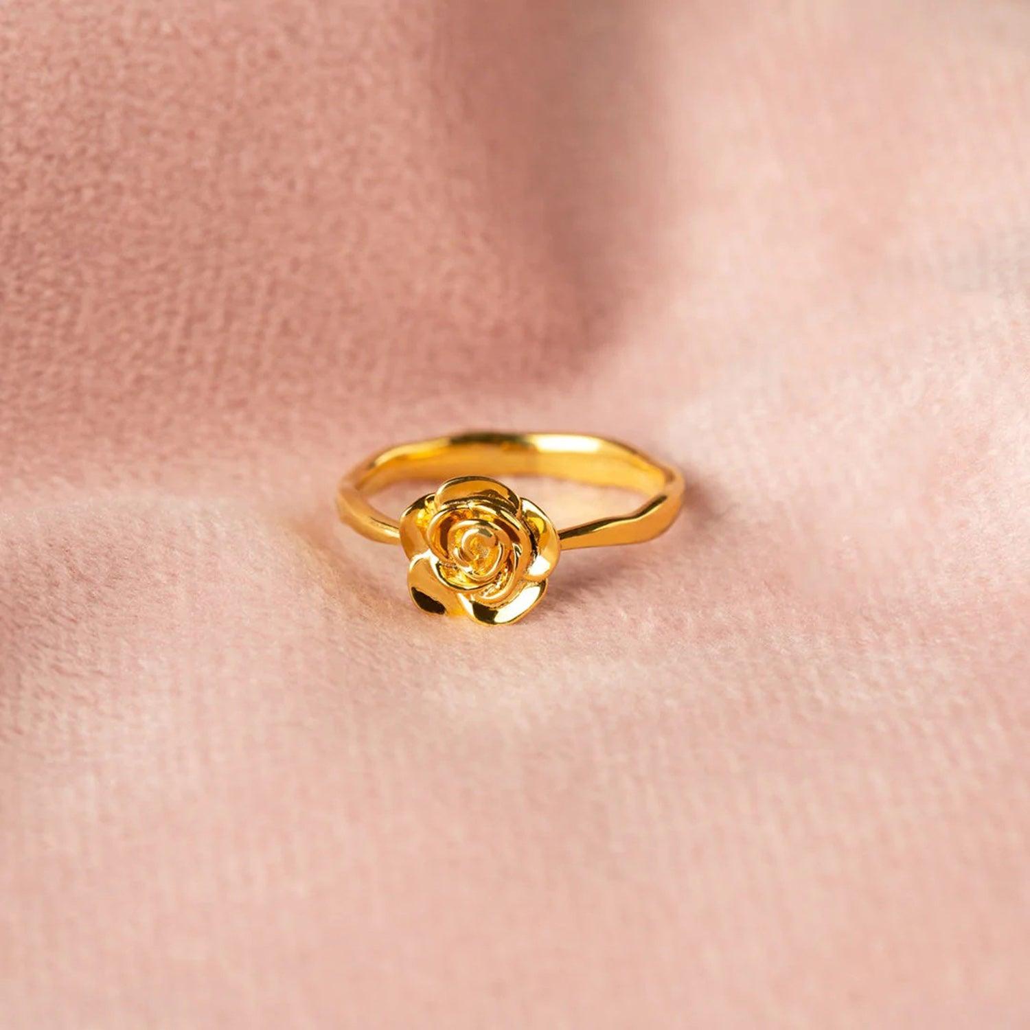 Rose Shape 18K Gold-Plated Ring Carauana Store