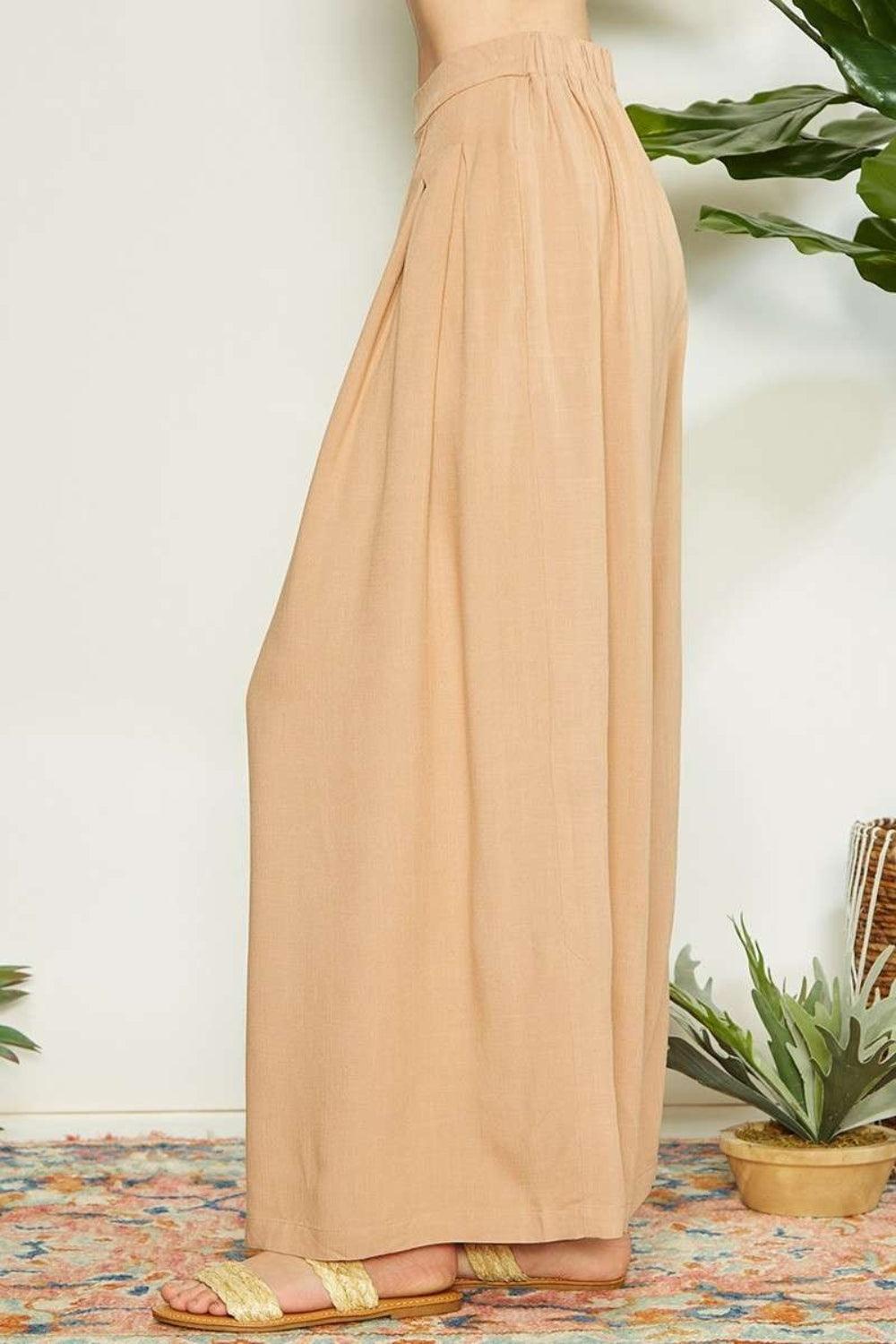 Mittoshop Wrap Pleating Detail Wide Leg Pants Carauana Store