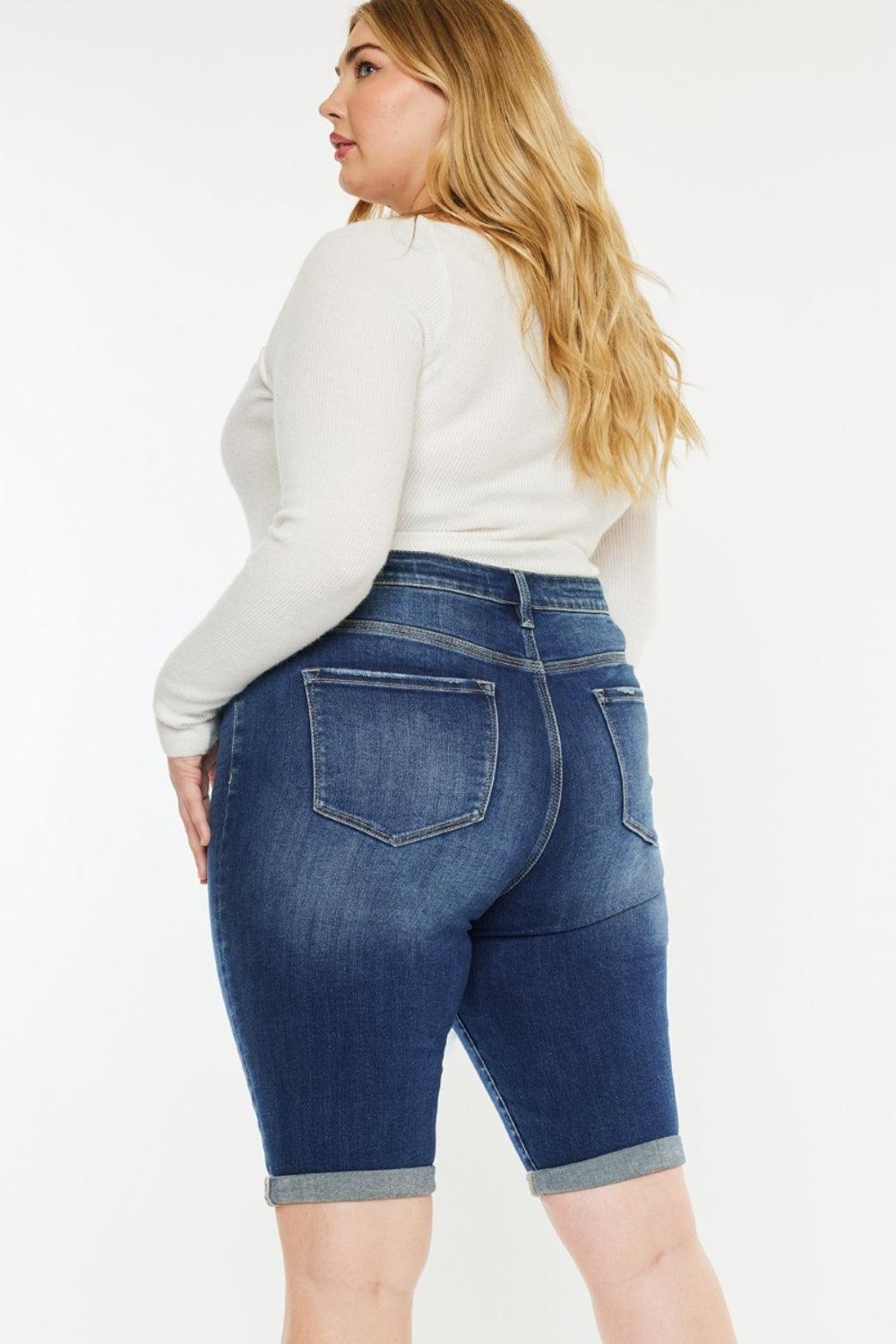 Kancan Full Size Cat's Whiskers Button Fly Denim Shorts Carauana Store