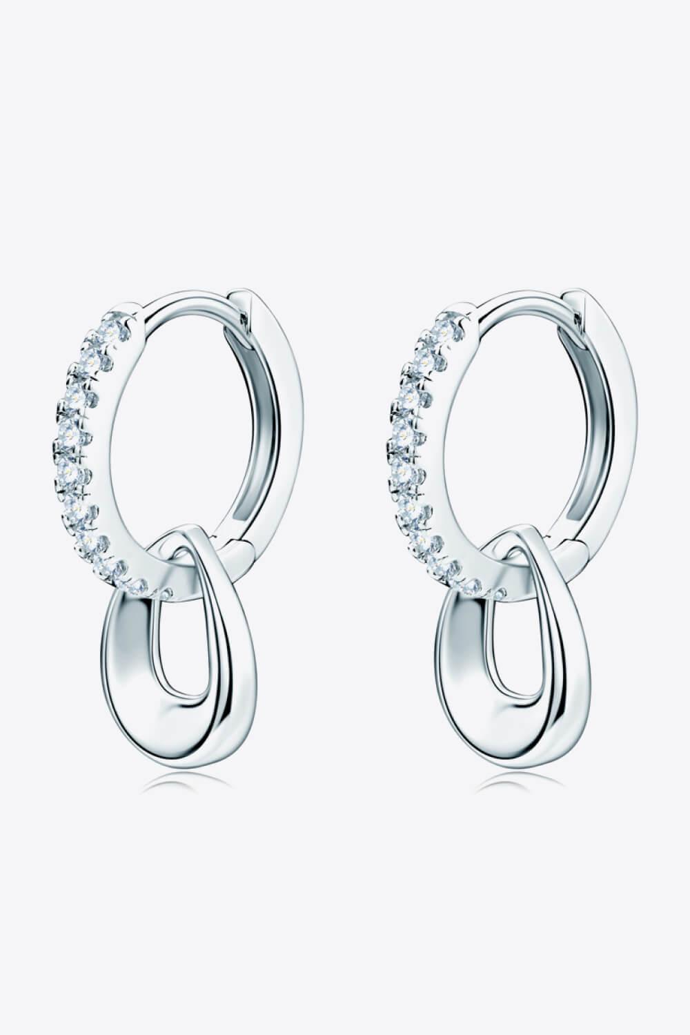 925 Sterling Silver Moissanite Double Hoop Earrings Carauana Store