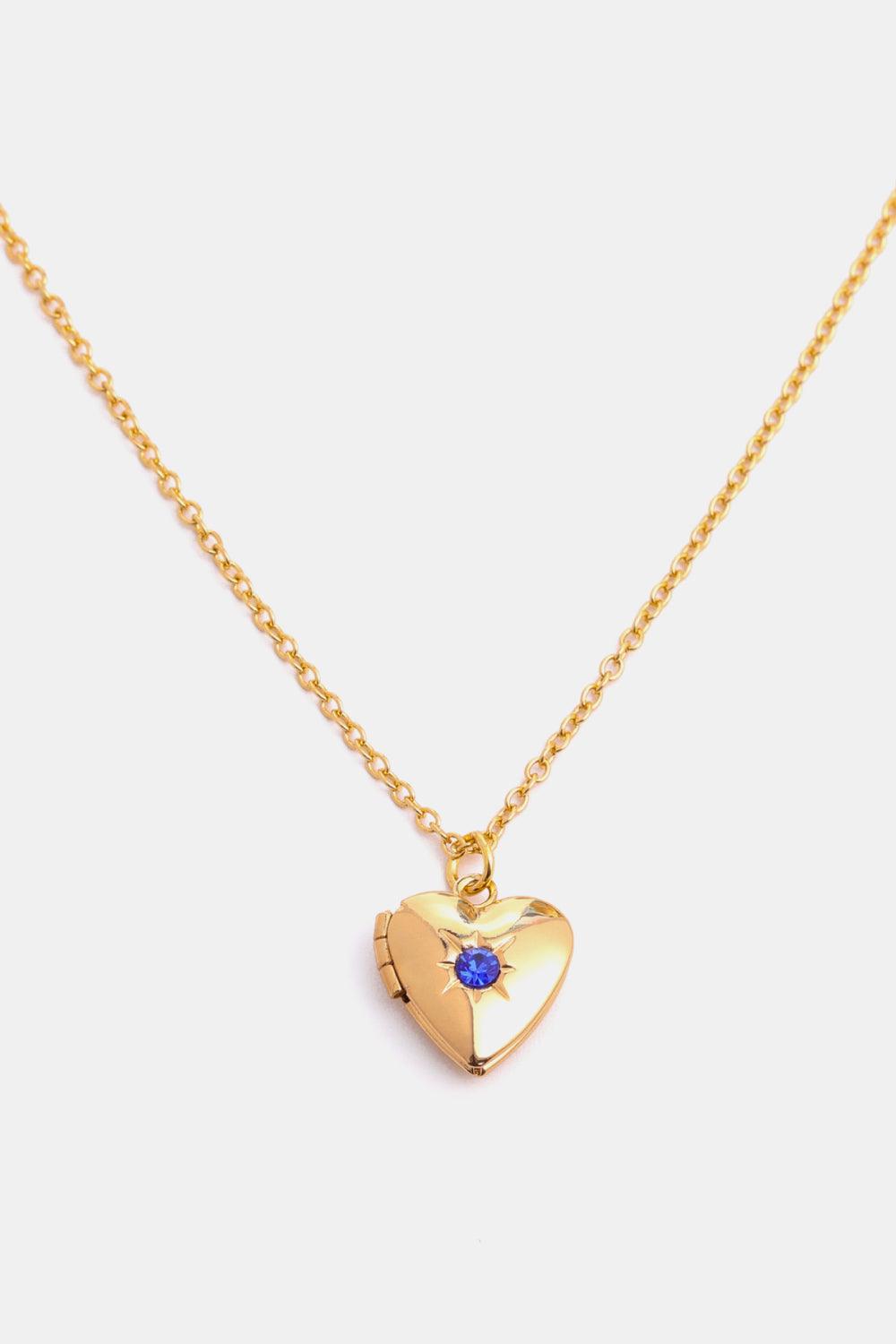 Zircon Heart Shape 14K Gold-Plated Pendant Necklace Carauana Store