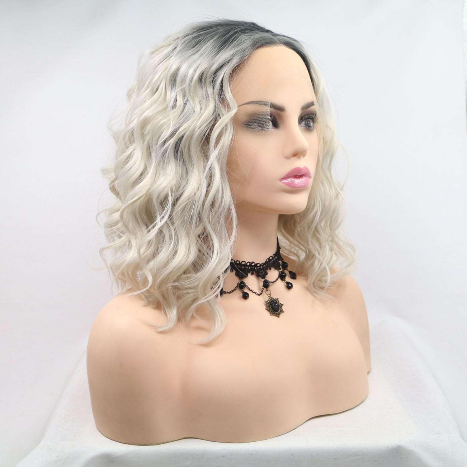 13*3" Lace Front Wigs Synthetic Mid-length Wavy 12" 130% Density Carauana Store