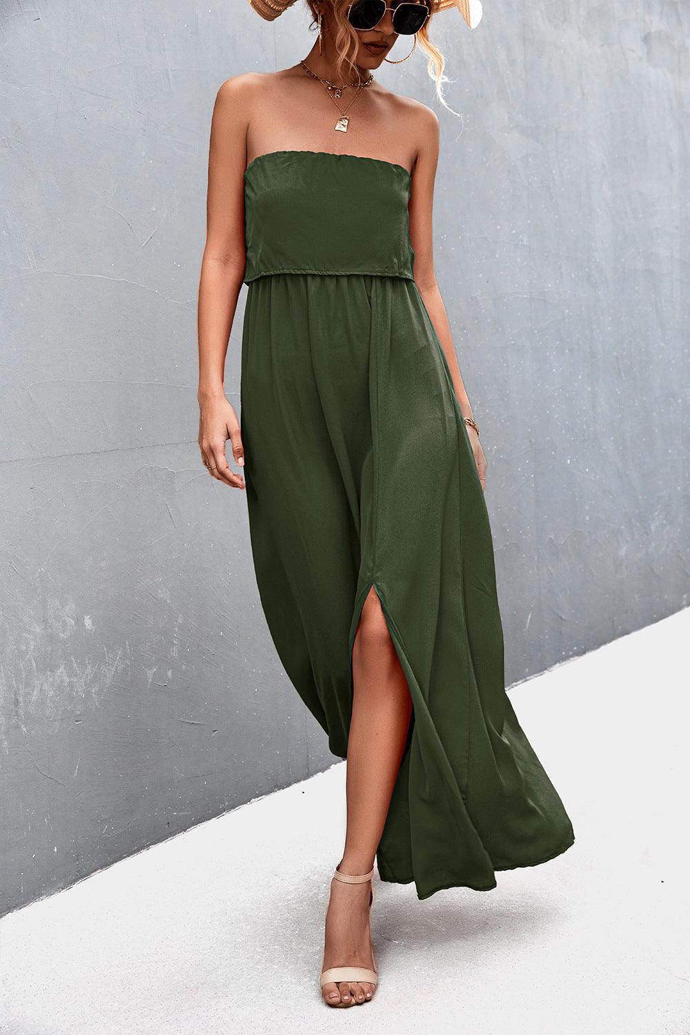 Strapless Split Maxi Dress Carauana Store