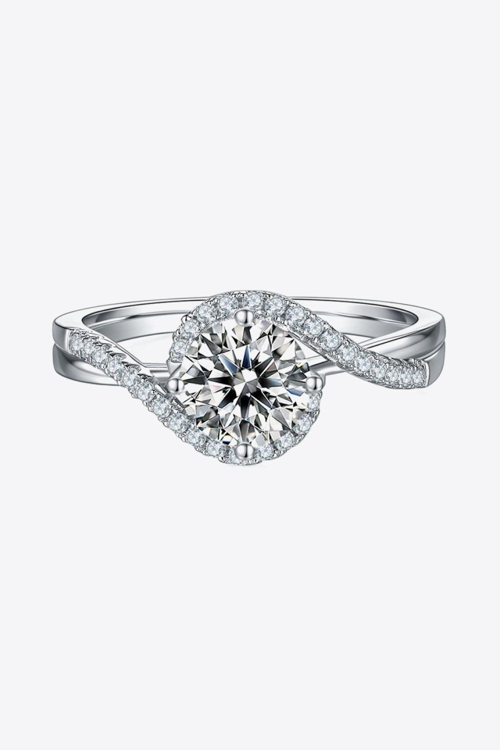 1 Carat Moissanite Crisscross Ring Carauana Store