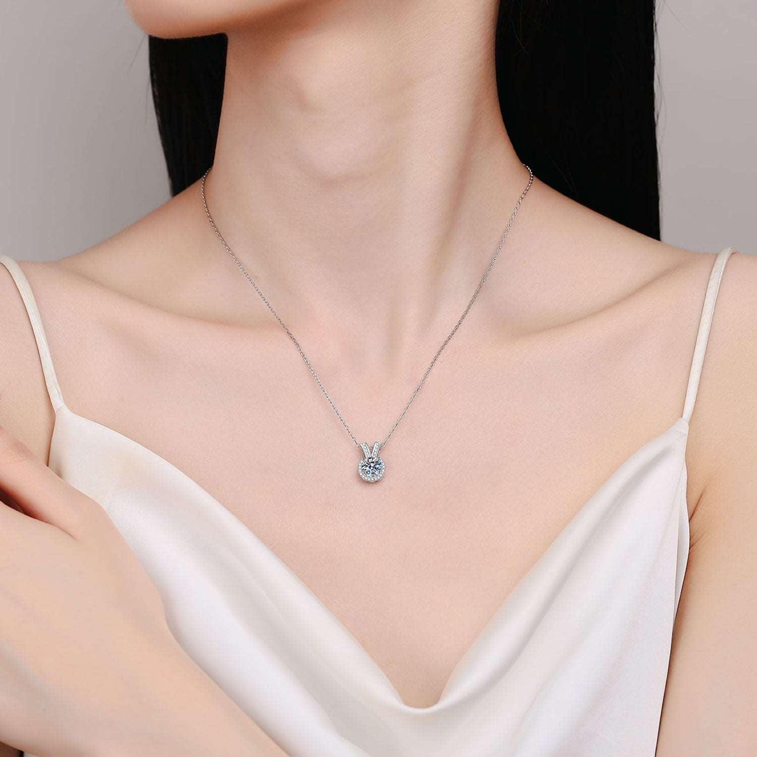 1 Carat Moissanite Rabbit Ears Shape Pendant Necklace Carauana Store