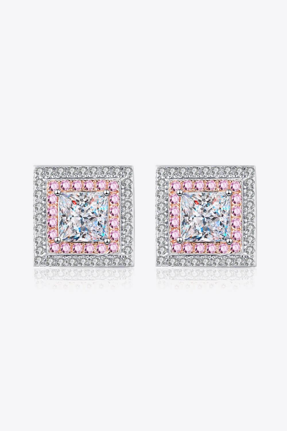 Moissanite Square Stud Earrings Carauana Store