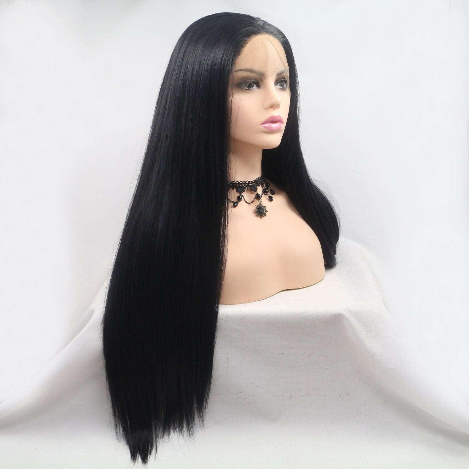 13*3" Lace Front Wigs Synthetic Long Straight 24" 130% Density Carauana Store