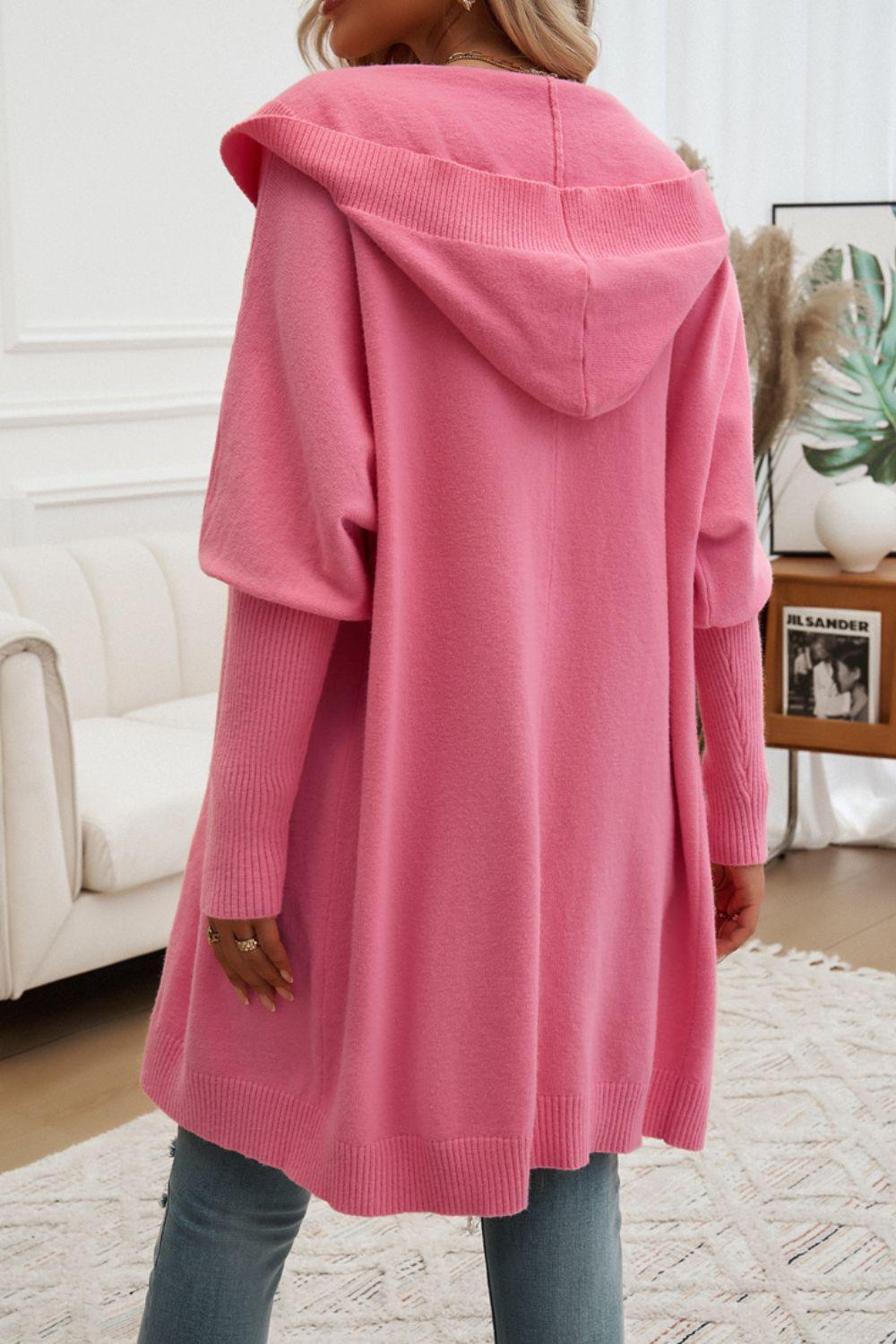 Devine Button Up Long Sleeve Hooded Cardigan Carauana Store