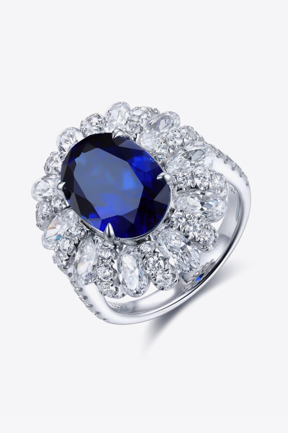 5 Carat Lab-Grown Sapphire Flower Shape Ring Carauana Store