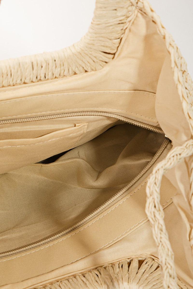 Fame Color Block Double-Use Braided Tote Bag Carauana Store