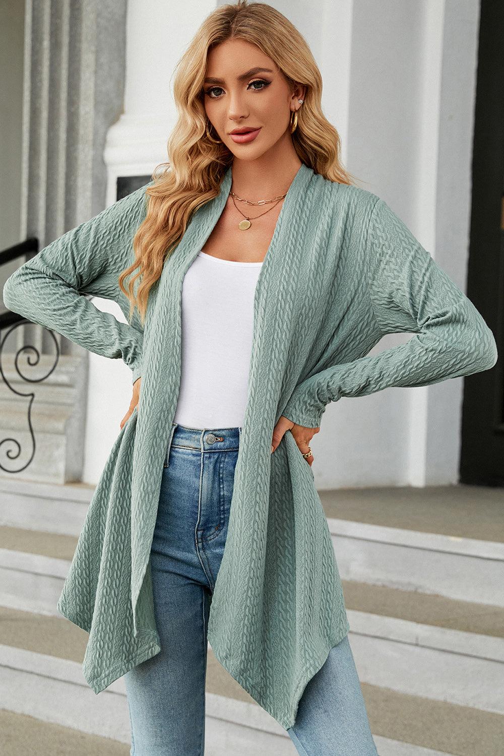 Open Front Long Sleeve Cardigan Carauana Store