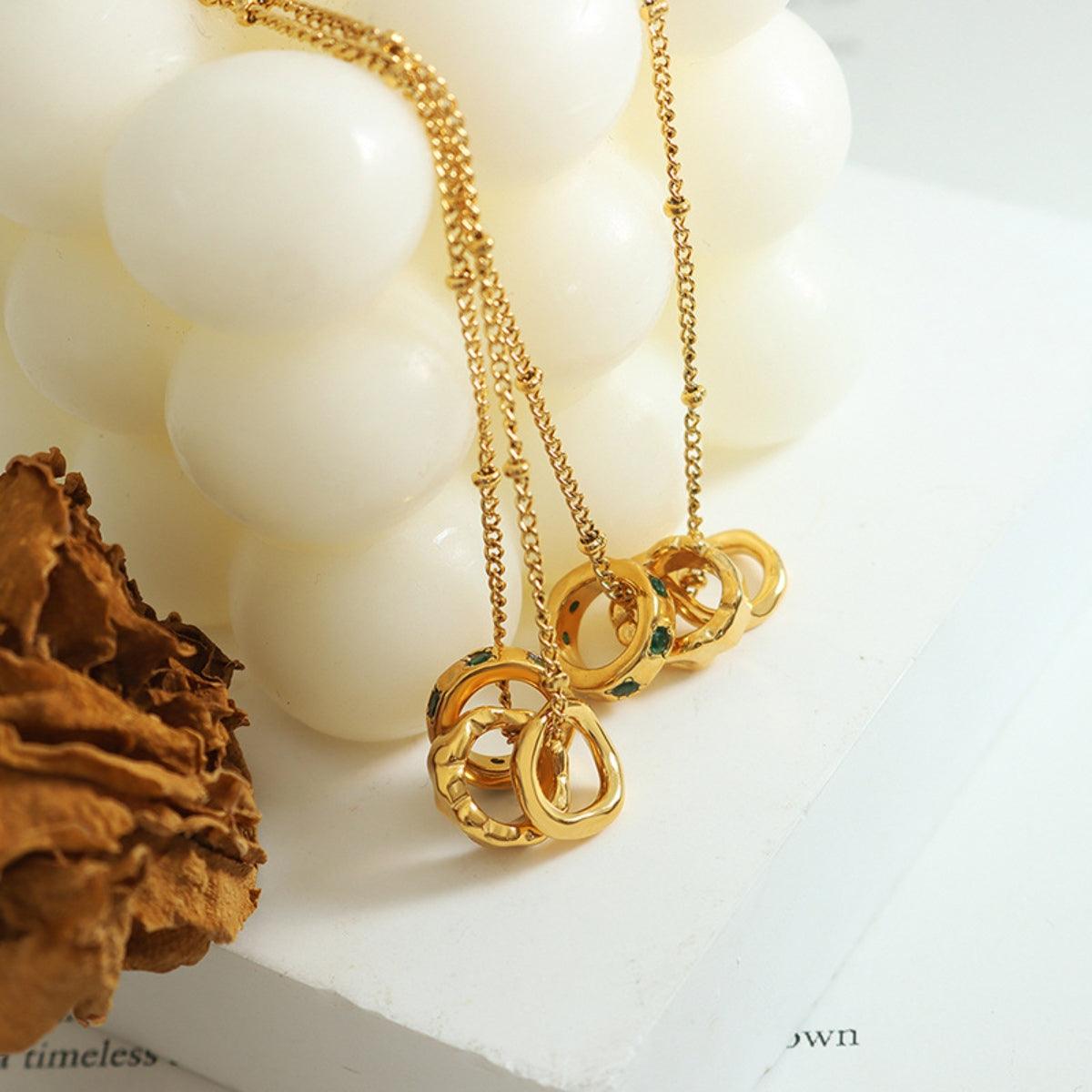 Titanium Steel Inlaid Zircon Pendant Necklace Carauana Store