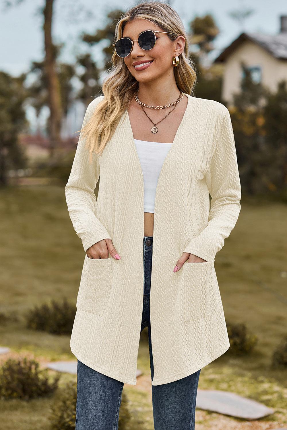 Open Front Long Sleeve Cardigan Carauana Store