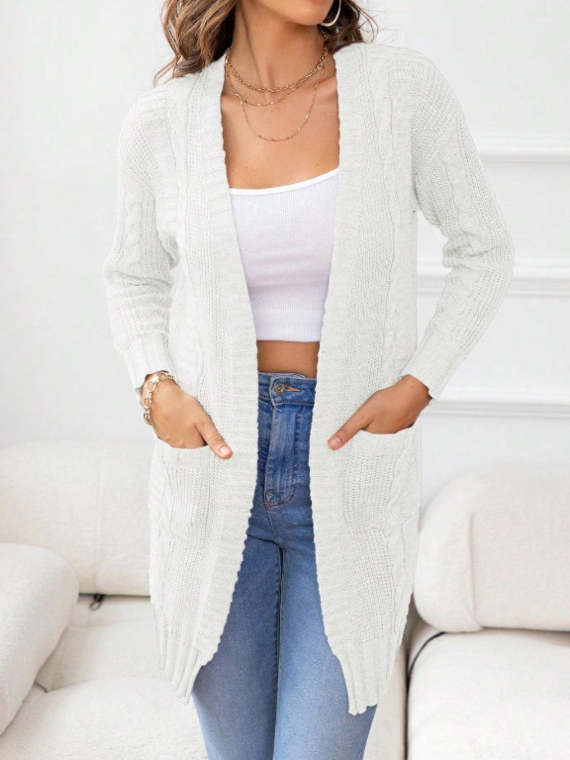 Open Front Long Sleeve Cardigan Carauana Store