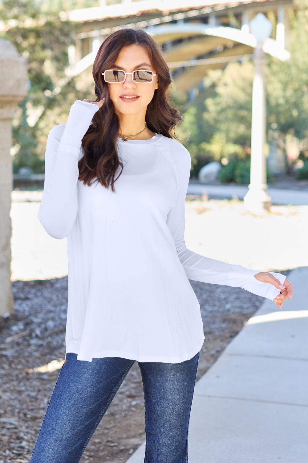 Basic Bae Full Size Round Neck Long Sleeve T-Shirt Carauana Store