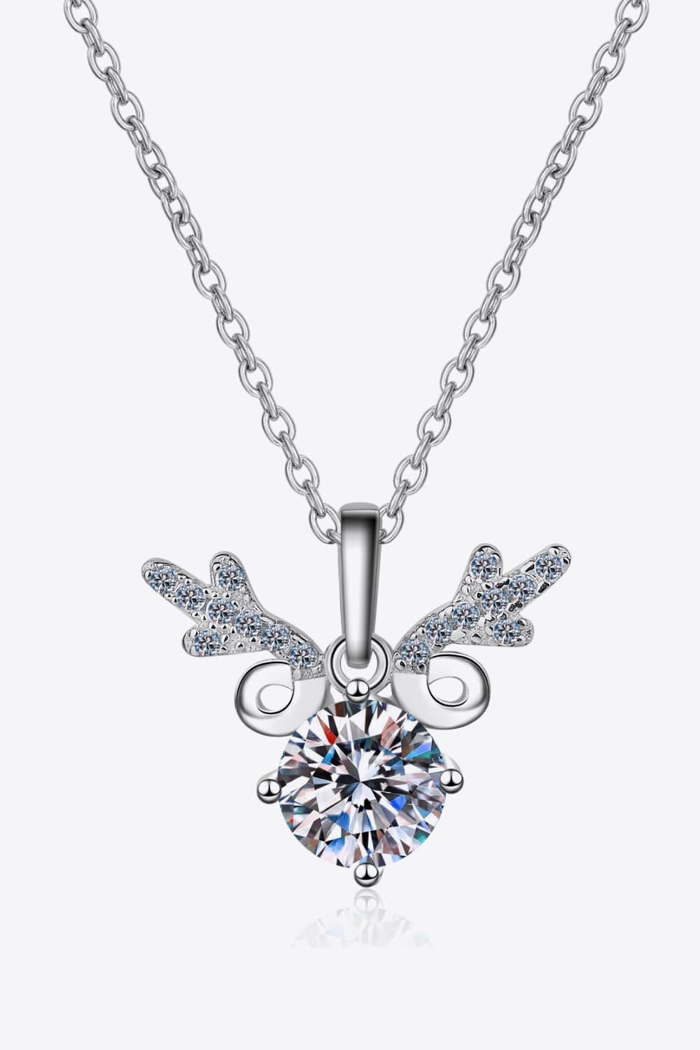 1 Carat Moissanite 925 Sterling Silver Necklace Carauana Store