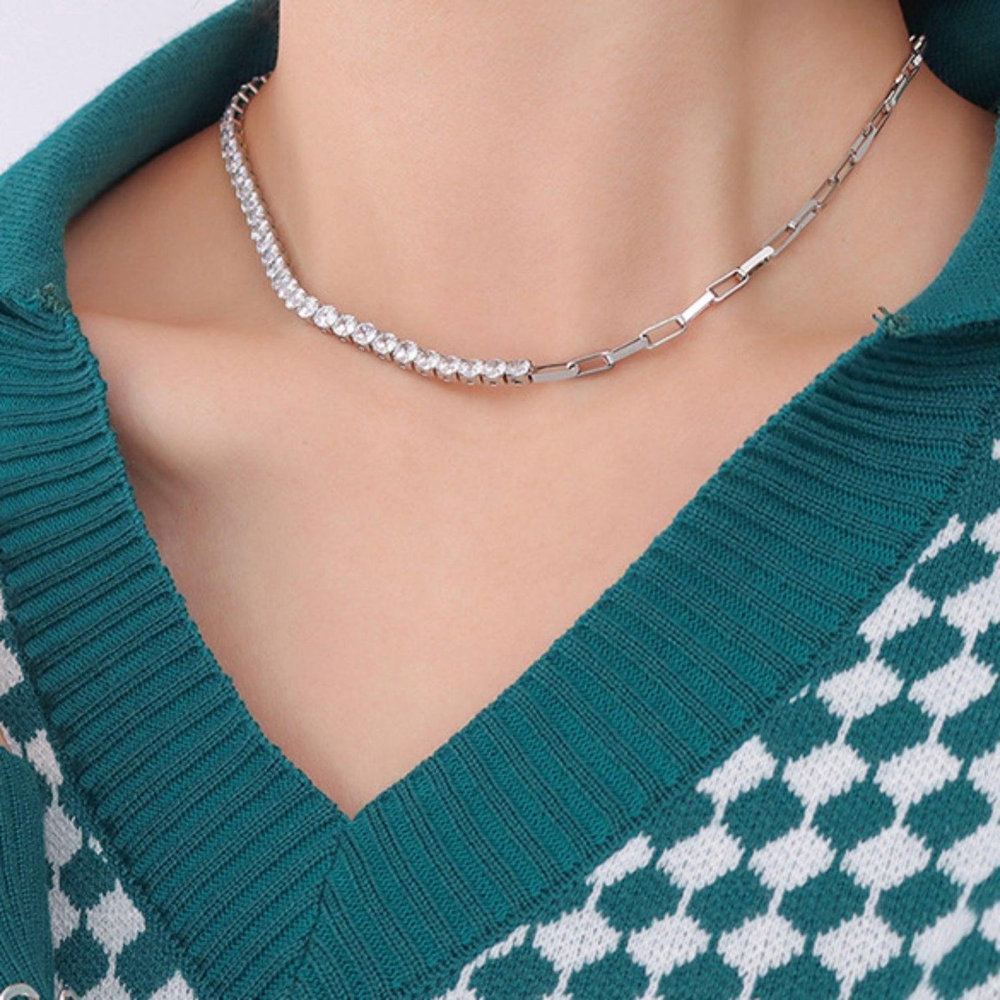 Zircon Titanium Steel Necklace Carauana Store